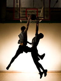 Basketball players may develop patellar tendonitis. Basketball players may develop patellar tendonitis.